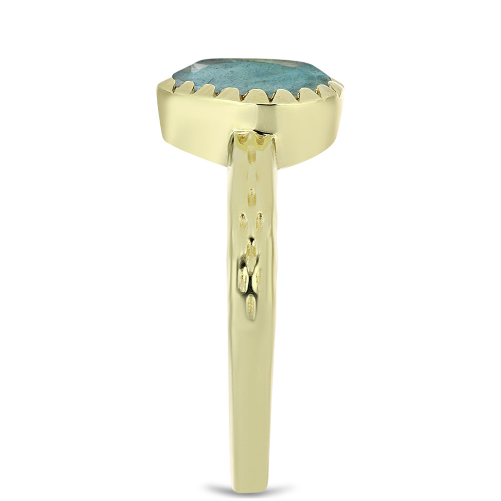 Pozlátený Strieborný Prsteň s Labradoritom