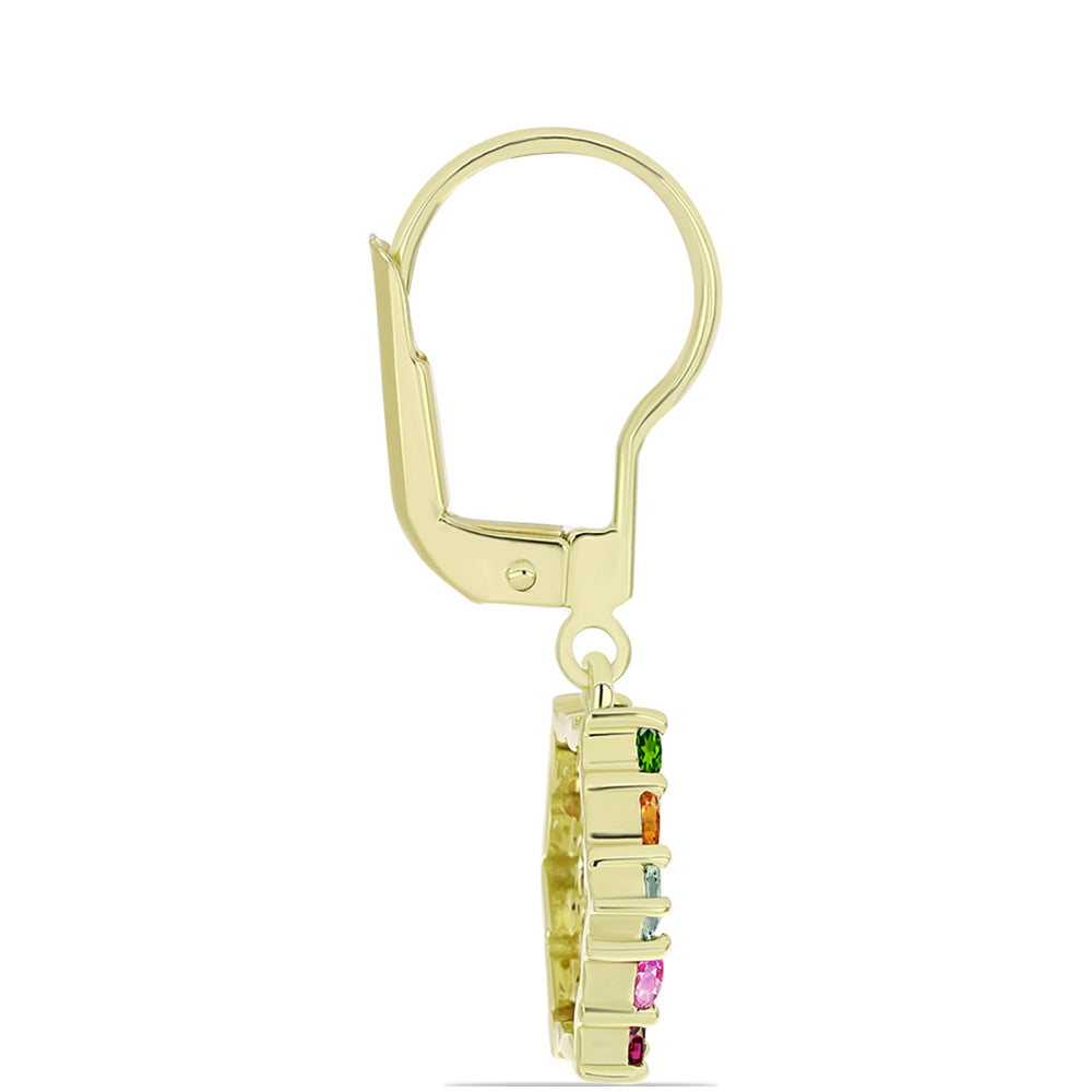 Pozlátené Strieborné Náušnice s Chakra Turmalínom