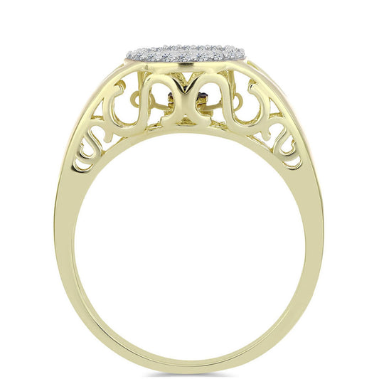 Pozlátený Strieborný Prsteň s Modrým tancujúcim diamantom a Bielym Topásom