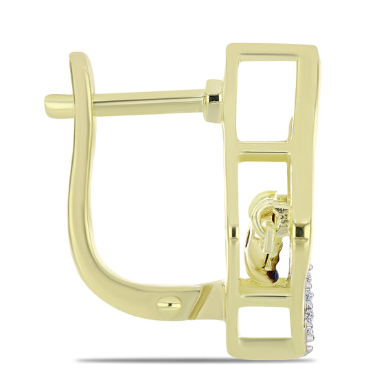 Pozlátené Strieborné Náušnice s Modrým tancujúcim diamantom a Bielym Topásom