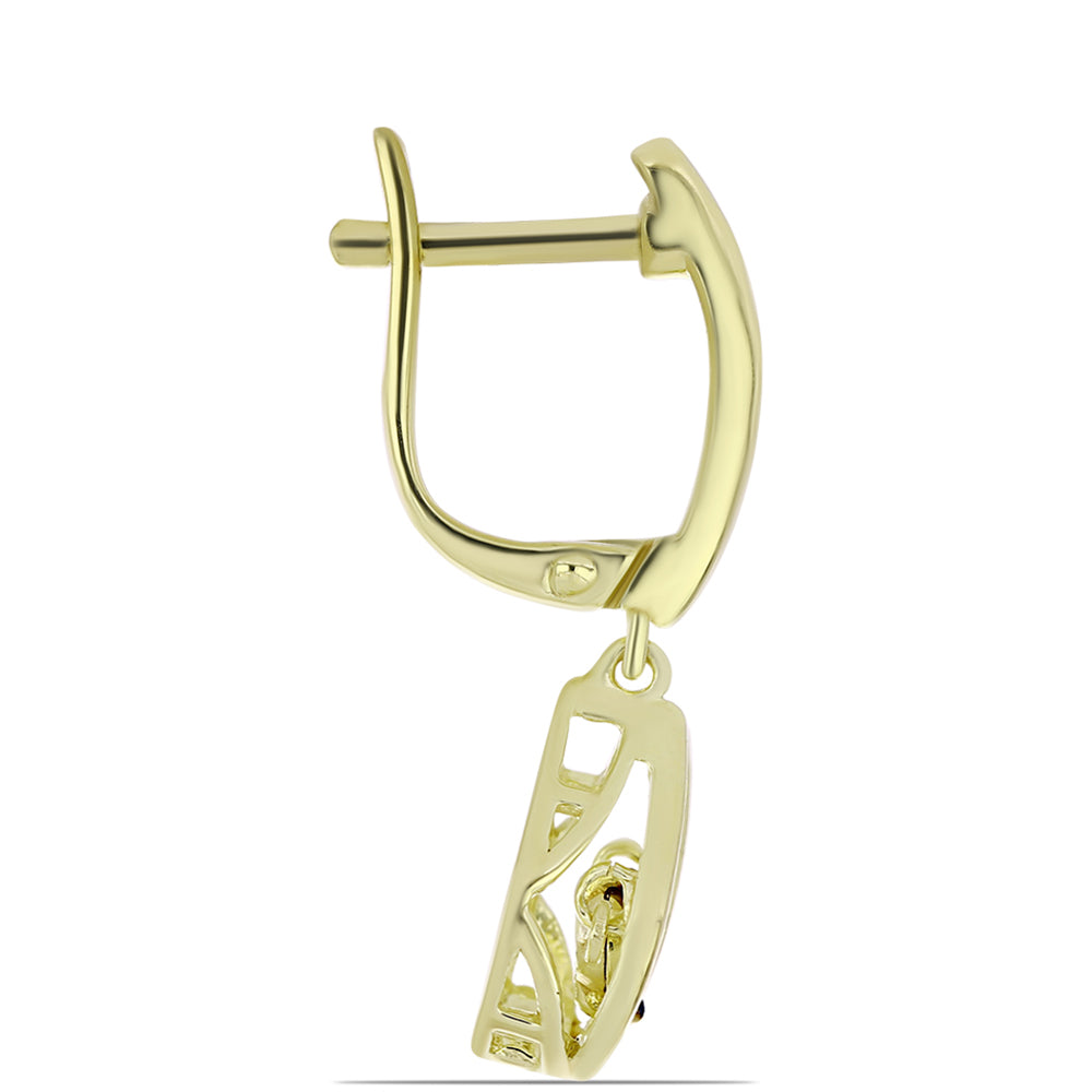 Pozlátené Strieborné Náušnice s Modrým tancujúcim diamantom