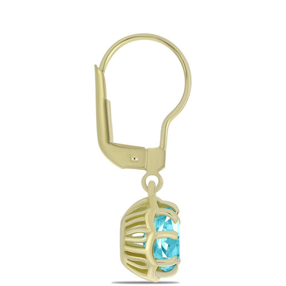 Pozlátené Strieborné Náušnice s Paraiba Kremeňom