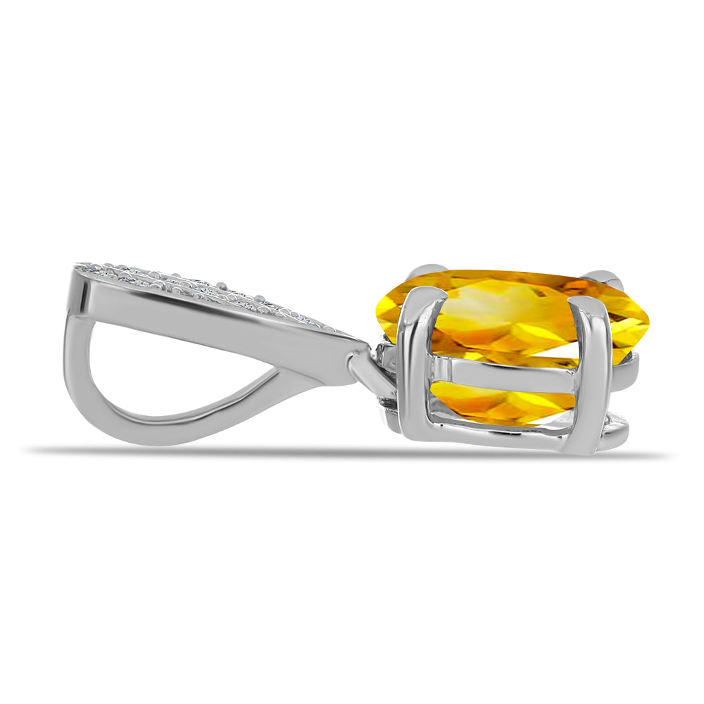 Strieborný Prívesok s Uralským Citrínom a Bielym Topásom