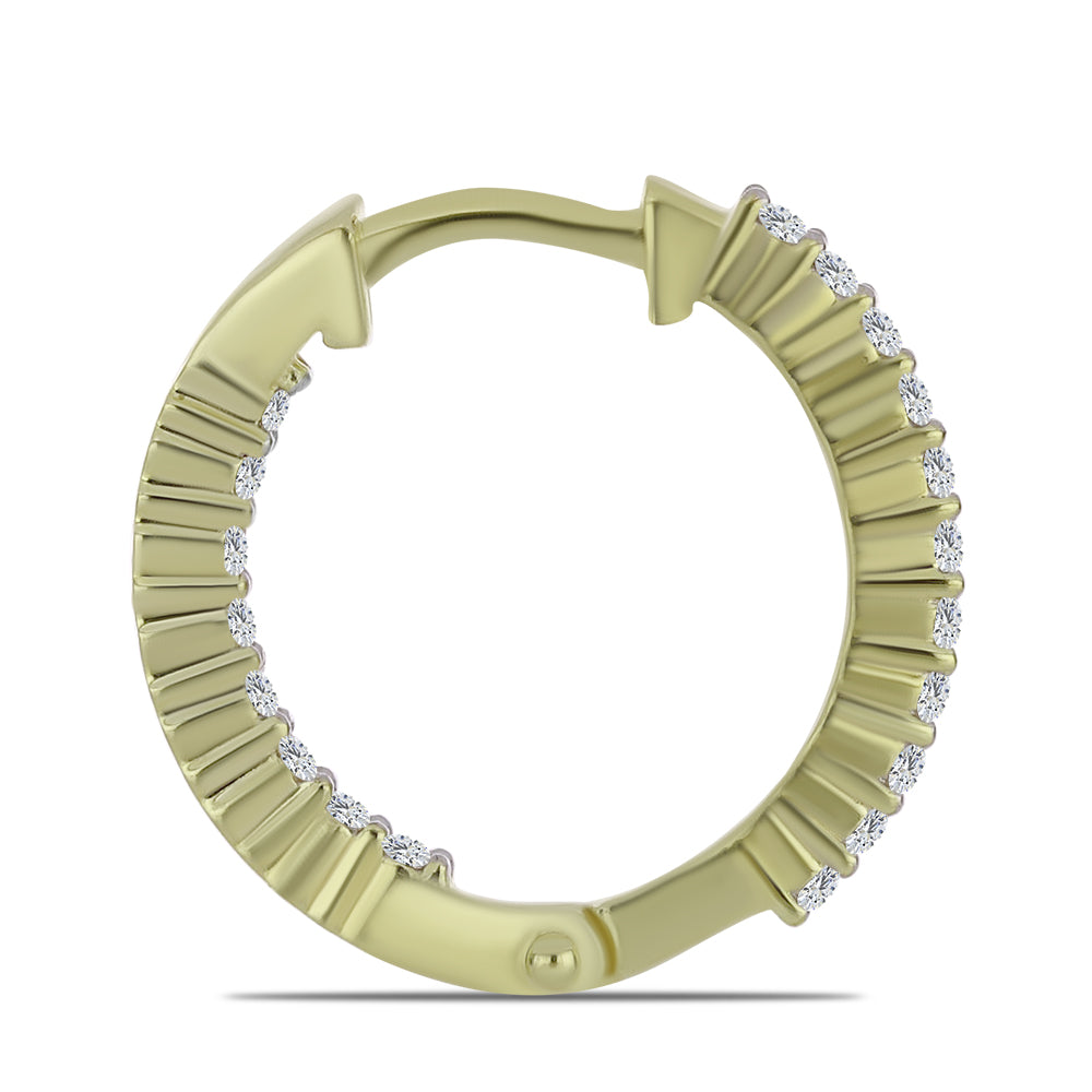 Pozlátené Strieborné Náušnice s Certifikovaný Diamantom pestovaný v laboratóriu