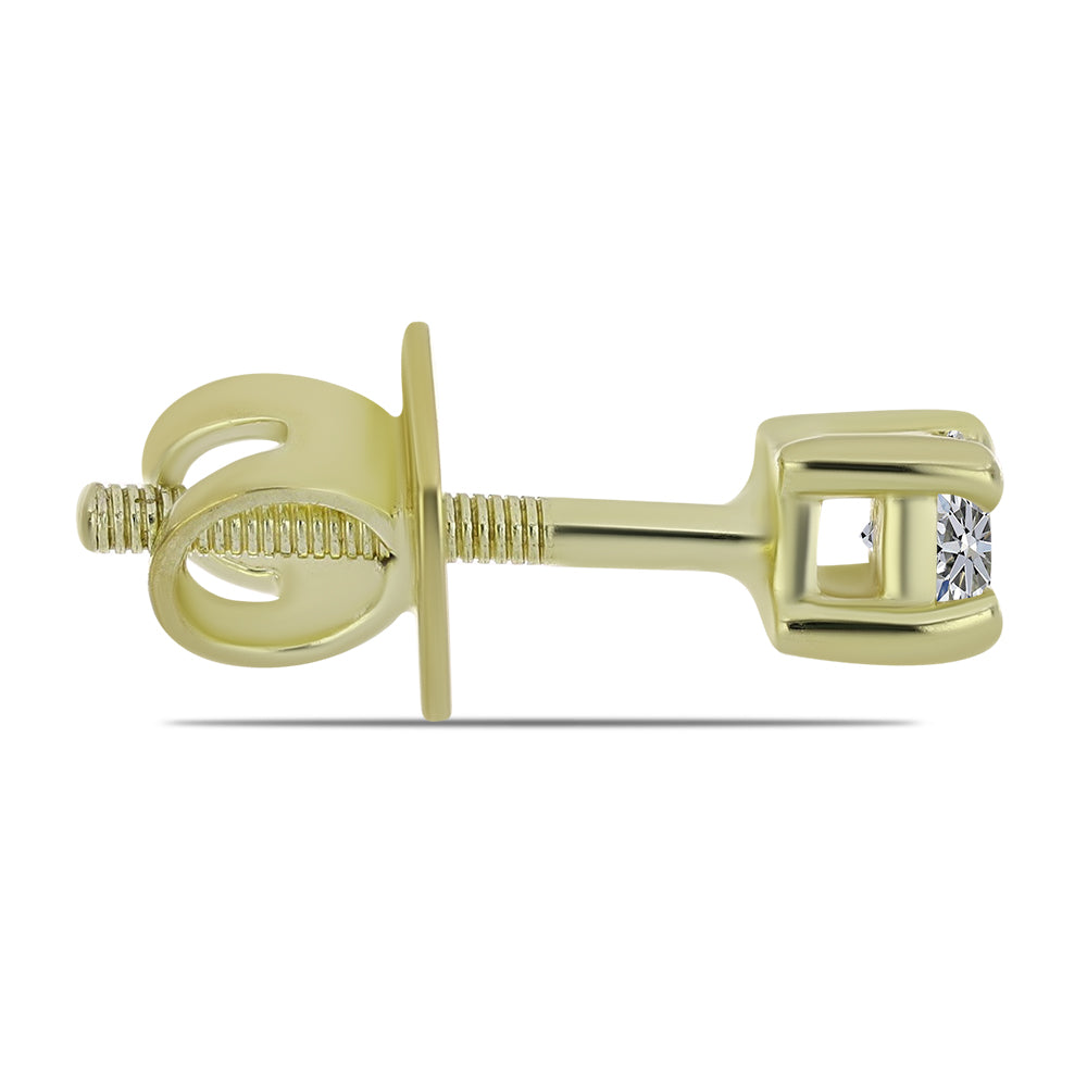 Pozlátené Strieborné Náušnice s Certifikovaný Diamantom pestovaný v laboratóriu