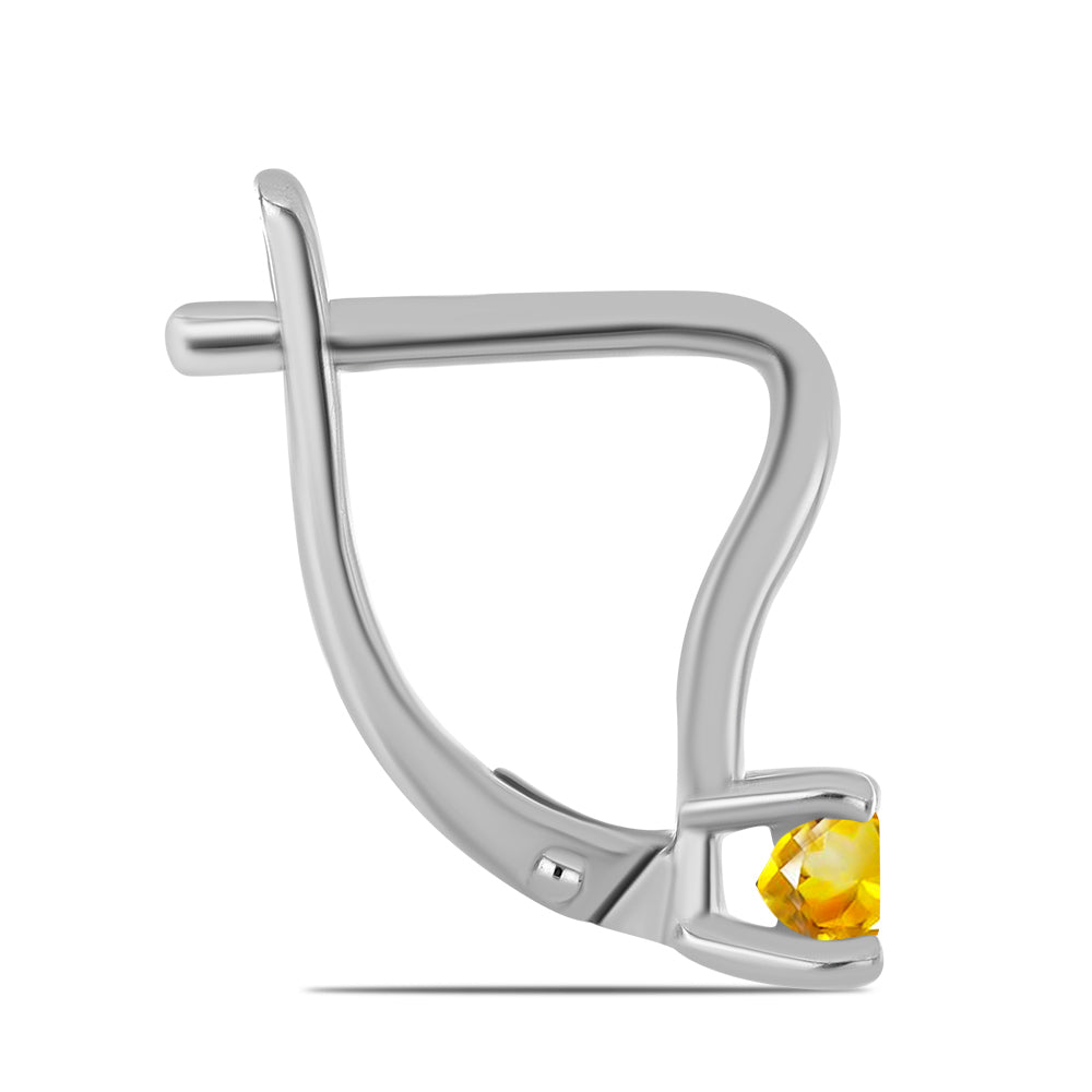 Strieborné Náušnice s Uralským Citrínom