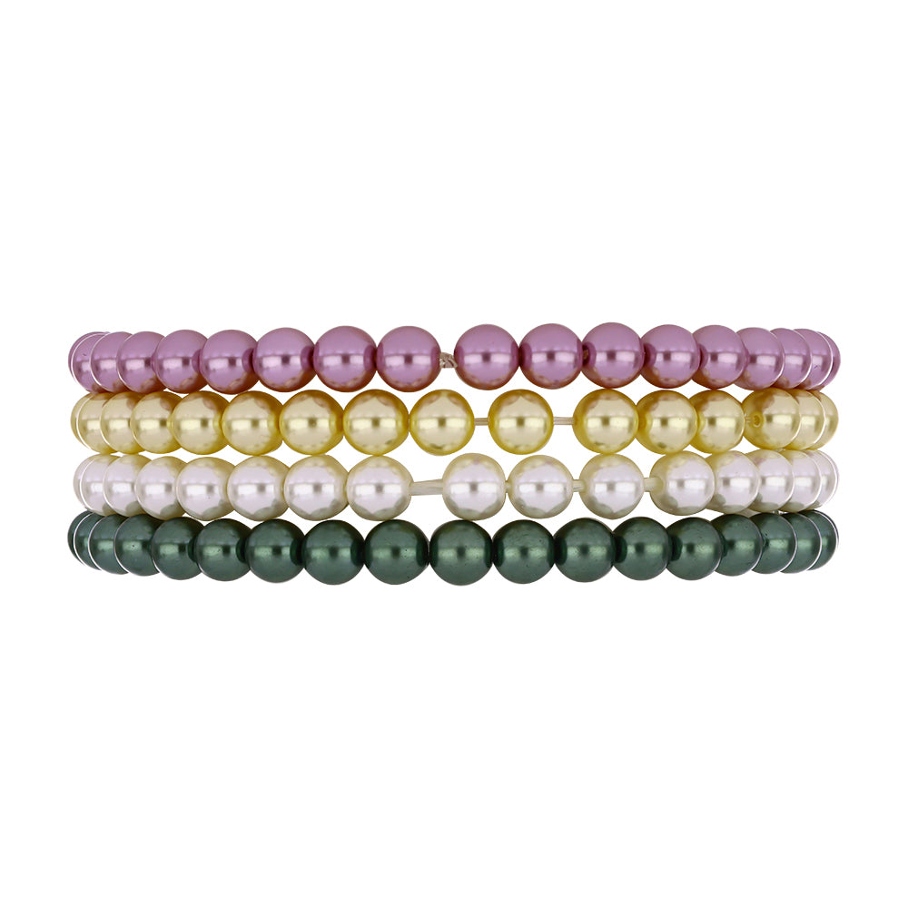 Nugetové Sada s Bielou Sladkovodnou Perlou a Broskyňovou Sladkovodnou Perlou ( Náramok )