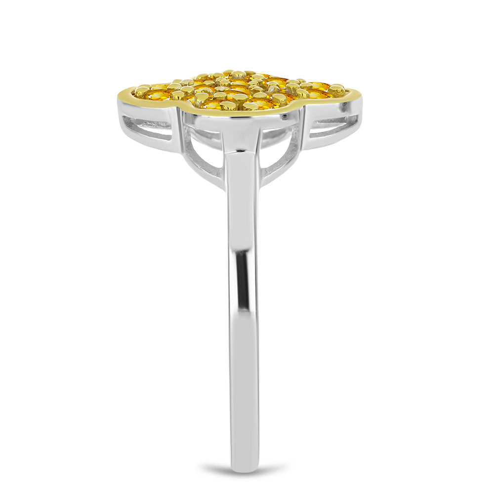 Strieborný Prsteň s Uralským Citrínom