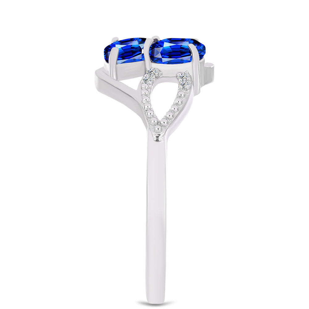 Strieborný Prsteň s Austrálskym Modrým Zafírom a Bielym Topásom