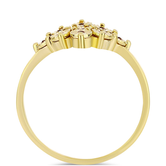 Pozlátený Strieborný Prsteň s Koňakovým Diamantom