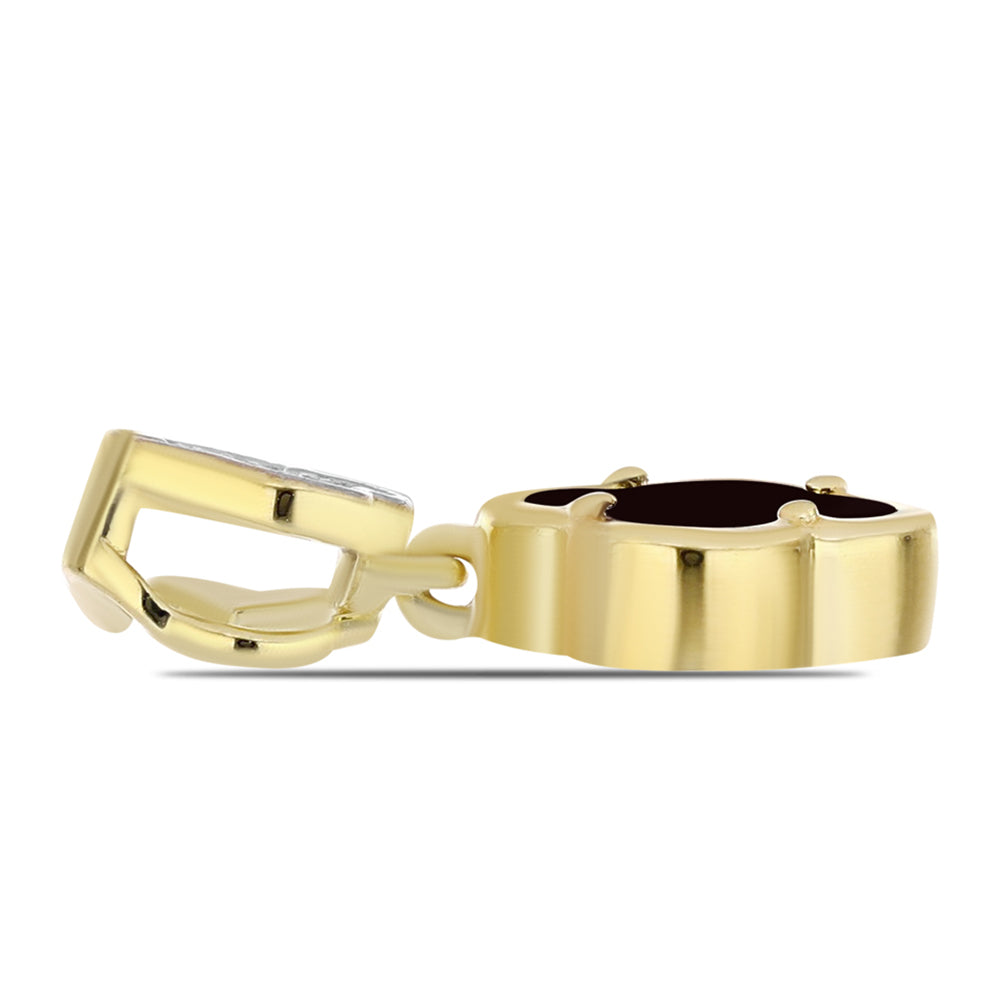 Pozlátený Strieborný Prívesok s Čiernym Ónyxom a Bielym Topásom