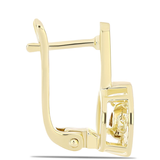 Pozlátené Strieborné Náušnice s Koňakovým Diamantom