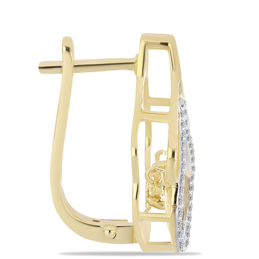 Pozlátené Strieborné Náušnice s Koňakovým Diamantom a Bielym Topásom