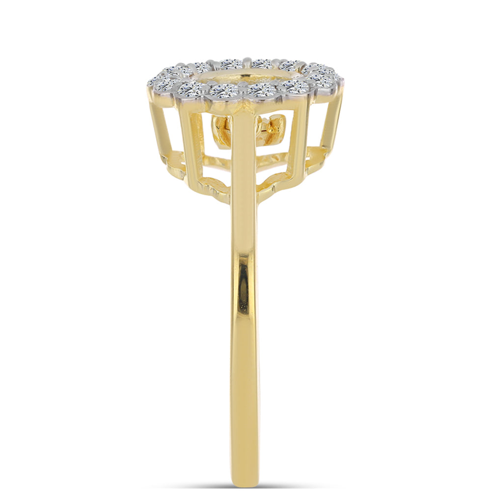 Pozlátený Strieborný Prsteň s Koňakovým Diamantom a Bielym Topásom