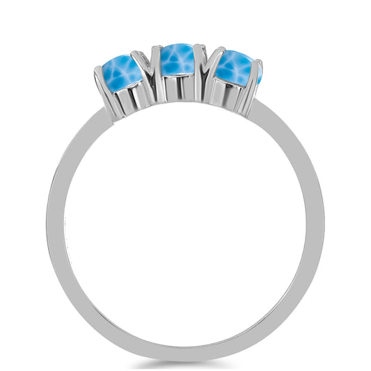 Strieborný Prsteň s Barahonským Larimarom