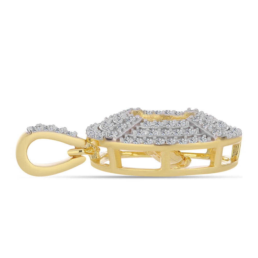 Pozlátený Strieborný Prívesok s Koňakovým Diamantom a Bielym Topásom