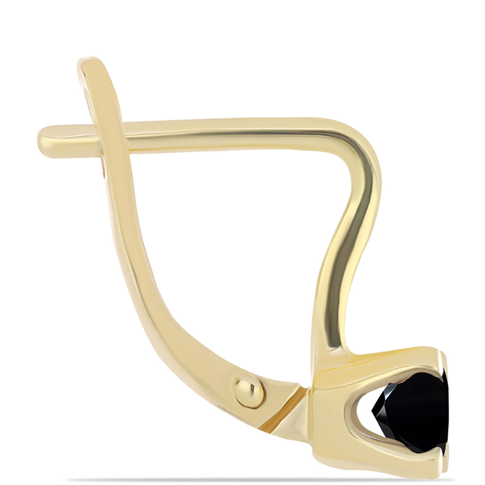 Pozlátené Strieborné Náušnice s Čiernym Ónyxom