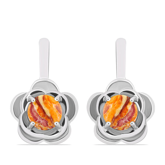 Strieborné Náušnice s Jaspisom Leví Tlapa