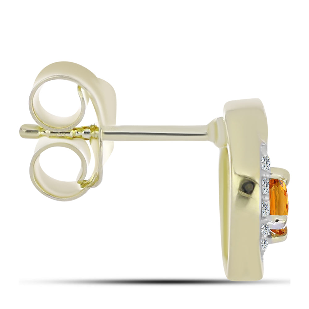 Pozlátené Strieborné Náušnice s Dúhovým Zafírom a Bielym Topásom