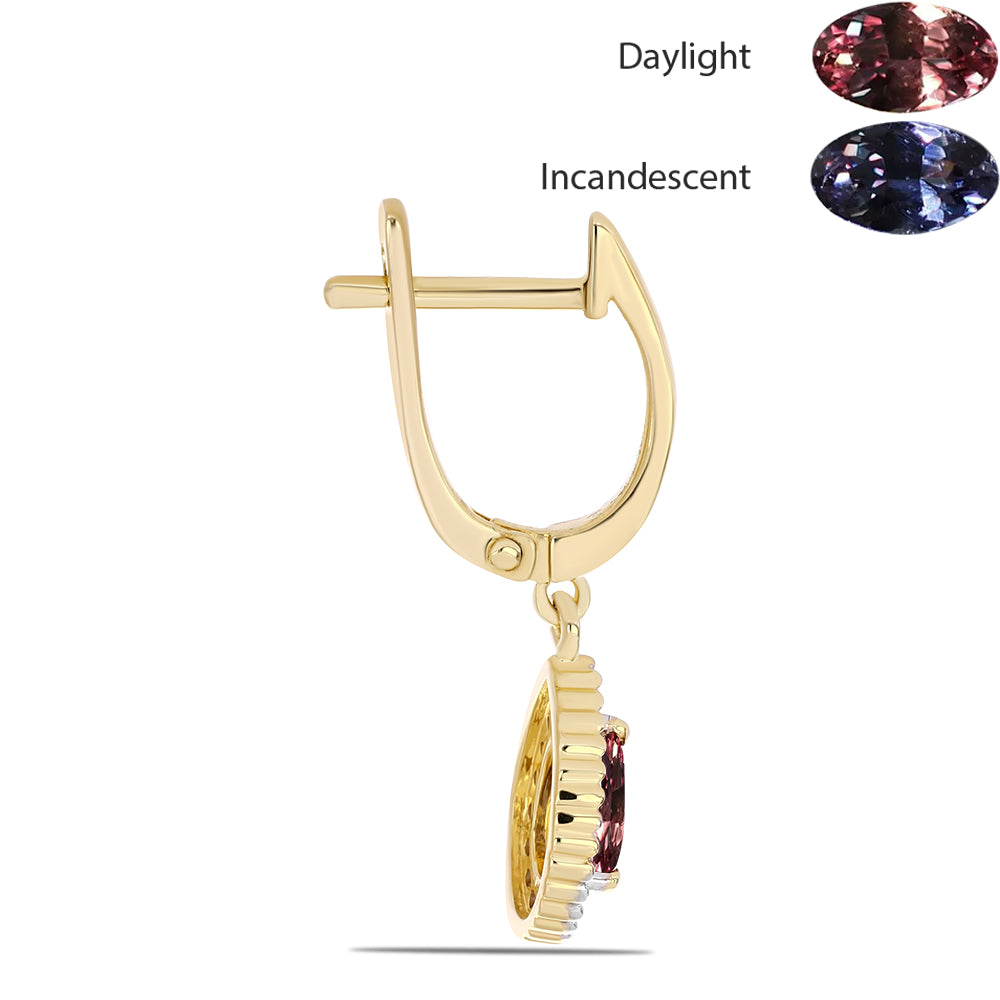 Pozlátené Strieborné Náušnice s Ivory Meňavým Granátom a Bielym Topásom