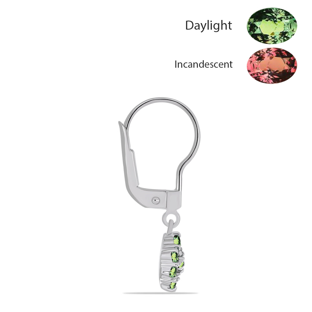 Strieborné Náušnice s Prírodným Alexsandritom