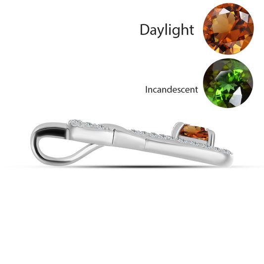 Strieborný Prívesok s Certifikovaný Anatólskym zultanitom pestovaný v laboratóriu a Bielym Topásom