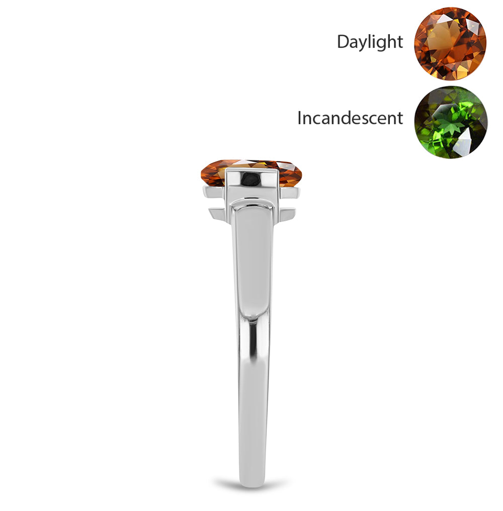 Strieborný Prsteň s Certifikovaný Anatólskym zultanitom pestovaný v laboratóriu