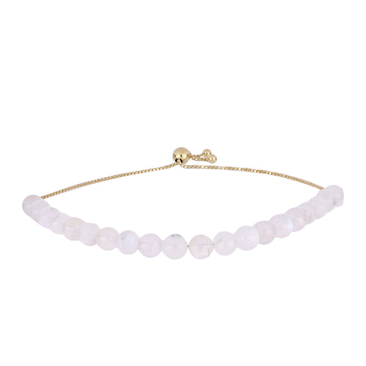 Pozlátený Strieborný Náramok s Dúhovým Mesačným Kameňom