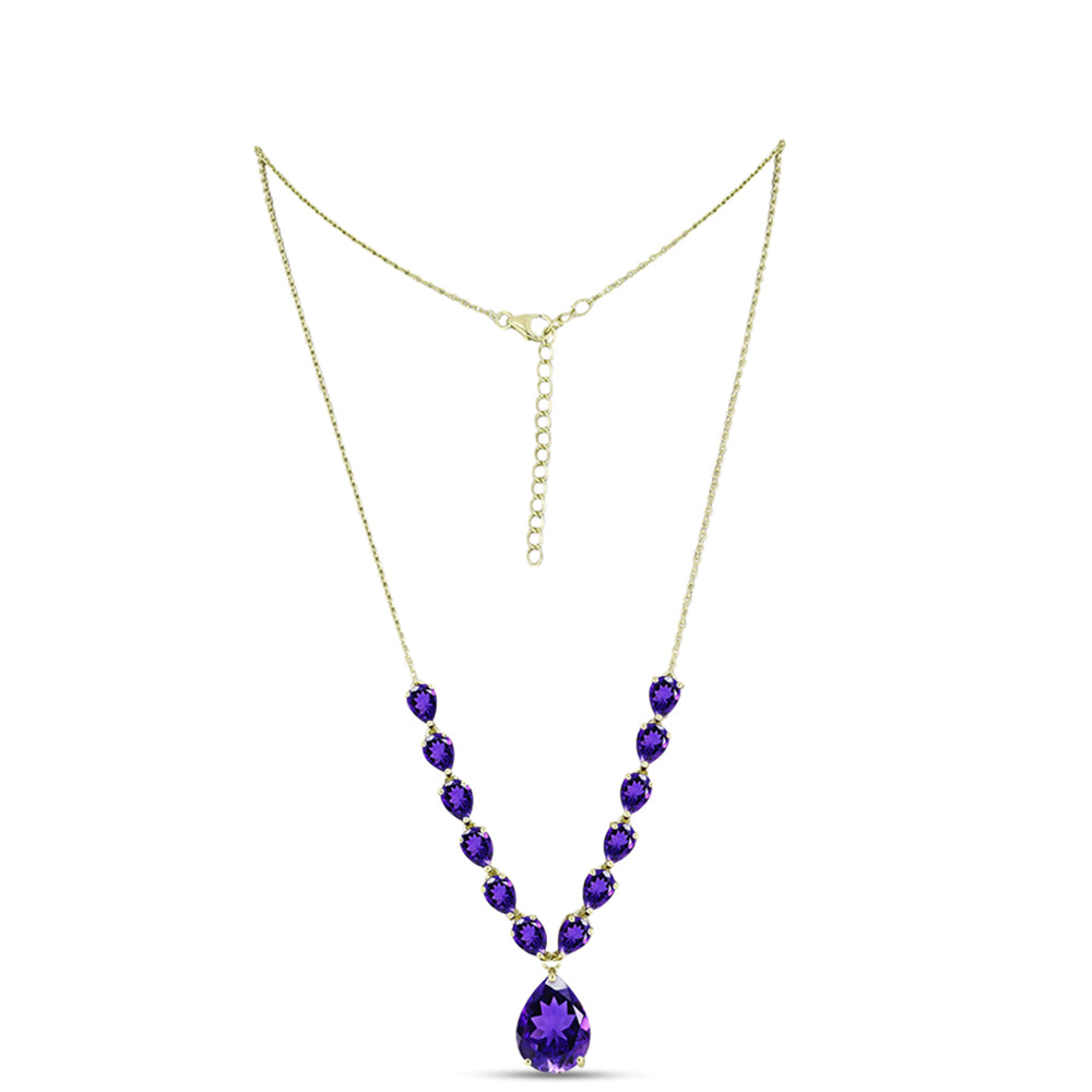 Pozlátený Strieborný Náhrdelník s Marockým Ametystom