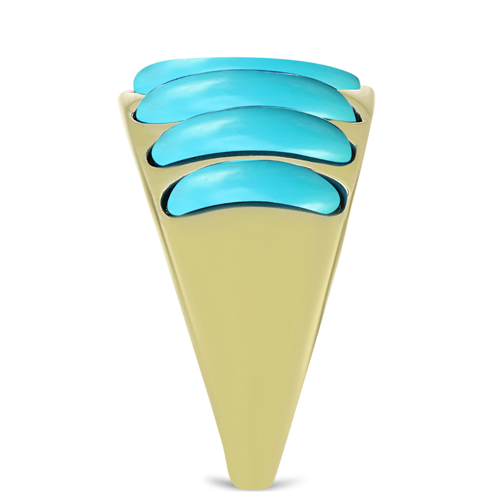 Pozlátený Strieborný Prsteň s so Sleeping Beauty Tyrkysom