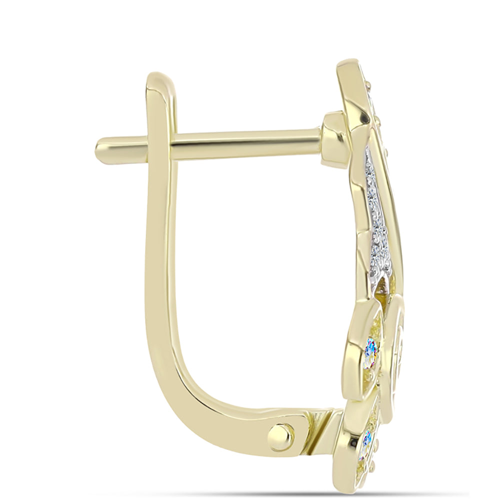 Pozlátené Strieborné Náušnice s Ľadovým Moissanitom a Bielym Topásom