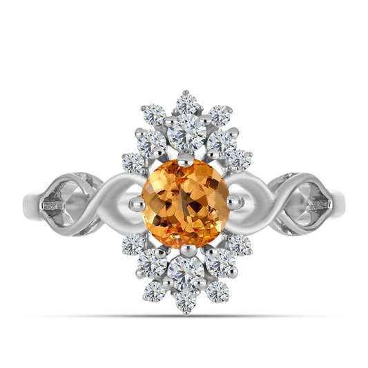 Strieborný Prsteň s "Cisárskym žltým" topazom a Bielym Topásom