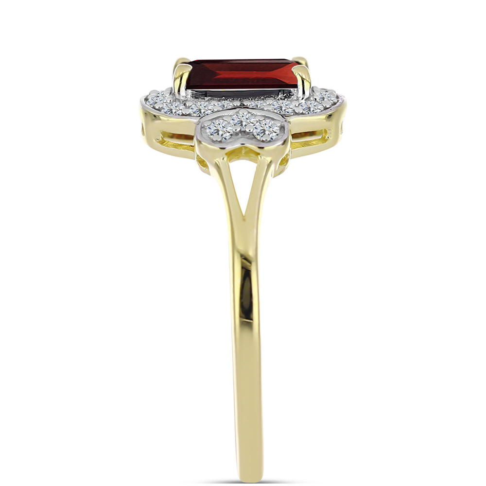 Pozlátený Strieborný Prsteň s Bartonským Granátom a Bielym Topásom