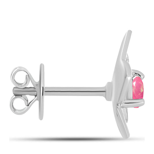 Strieborné Náušnice s so Sýto Ružovým Opálom z Lega Dembi