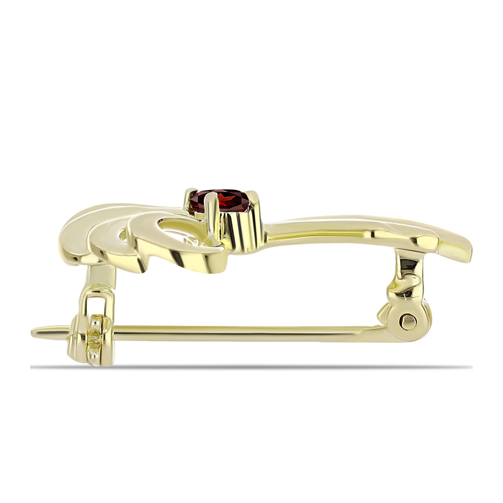 Pozlátený Strieborný Brošňa s Bartonským Granátom