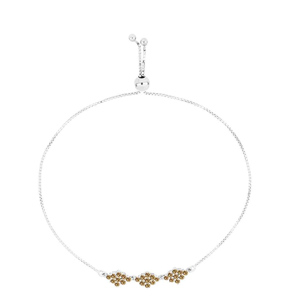 Strieborný Náramok s so Šampanským Moissanitom