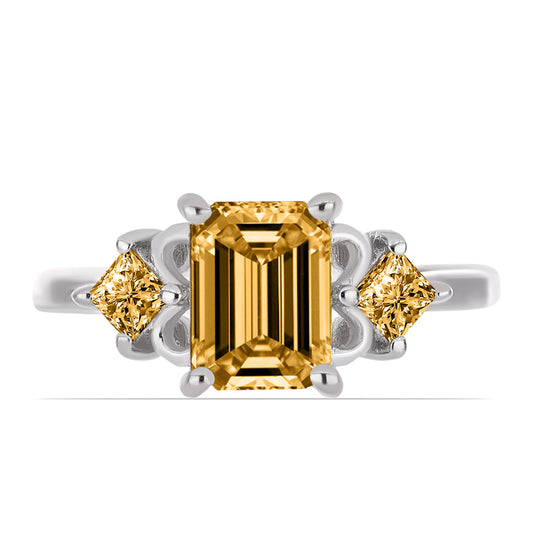 Strieborný Prsteň s so Šampanským Moissanitom