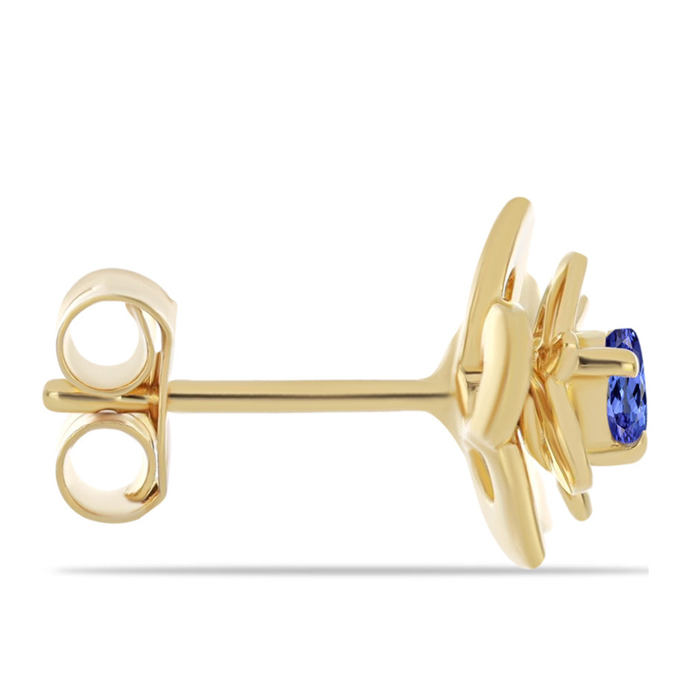 Pozlátené Strieborné Náušnice s Tanzanitom