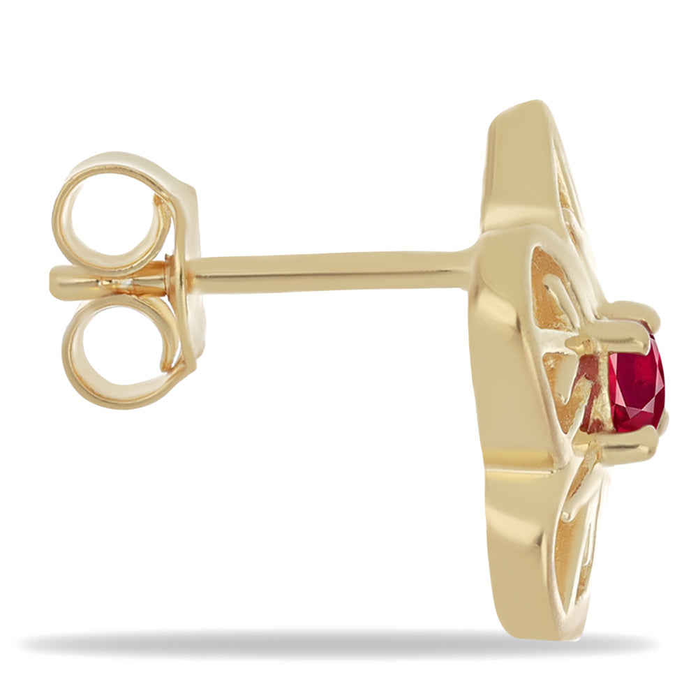 Pozlátené Strieborné Náušnice s Rubellitom z Cruzeira