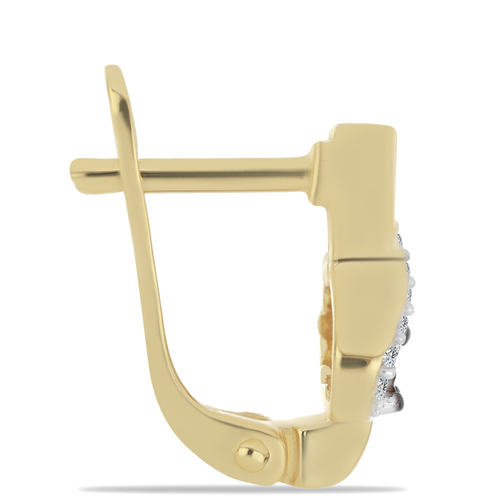 Pozlátené Strieborné Náušnice s Modrým Diamantom a Bielym Zirkónom