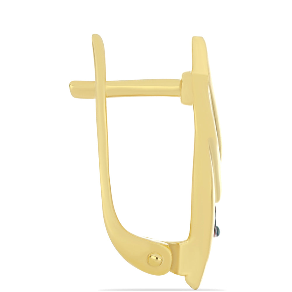 Pozlátené Strieborné Náušnice s Modrým Diamantom