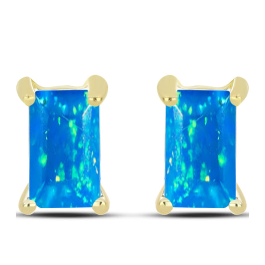 Pozlátené Strieborné Náušnice s Etiópskym Paradise Opálom