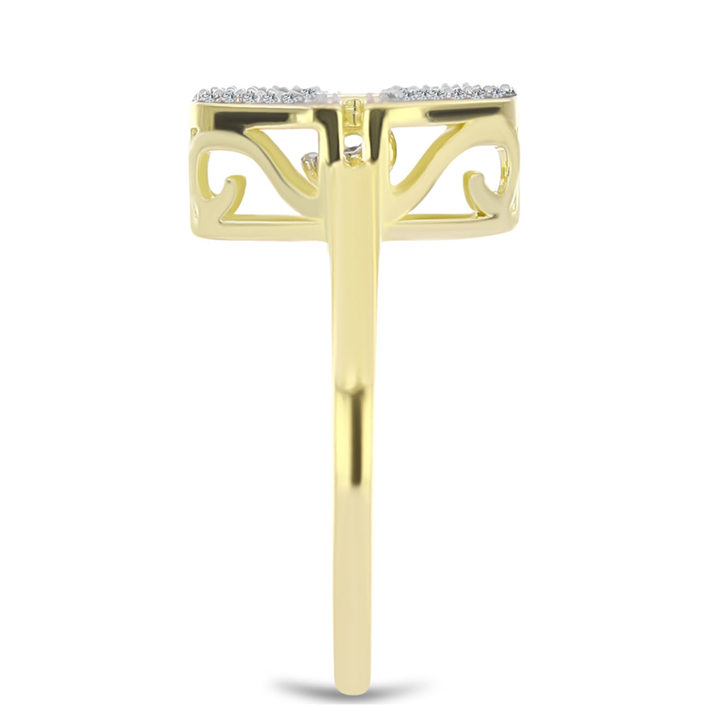 Pozlátený Strieborný Prsteň s Bielym Diamantom a Bielym Topásom