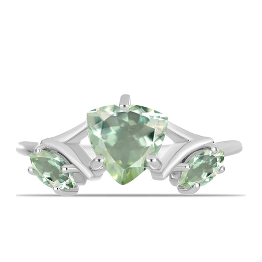 Strieborný Prsteň s so Zeleným Ametystom