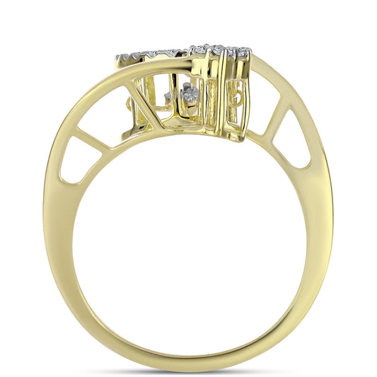 Pozlátený Strieborný Prsteň s Bielym Diamantom a Bielym Topásom