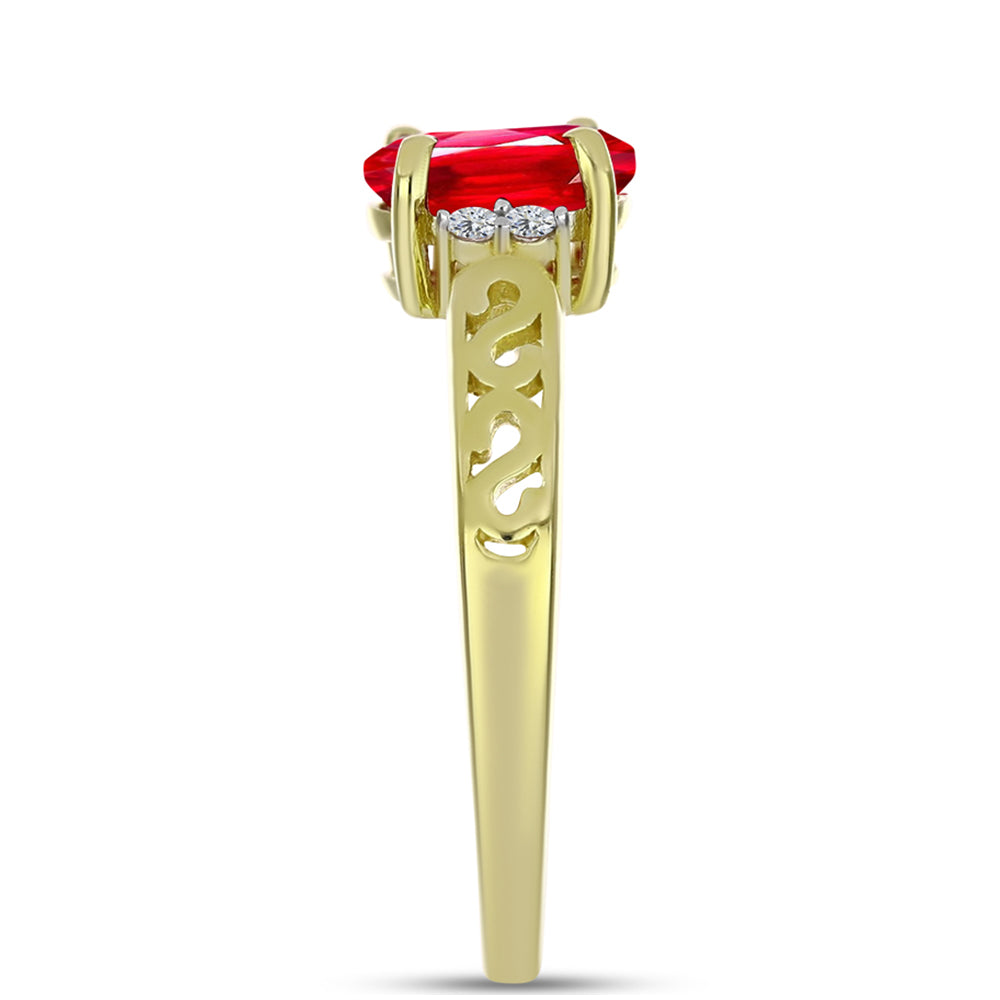 Pozlátený Strieborný Prsteň s Červeným Achátom a Bielym Topásom