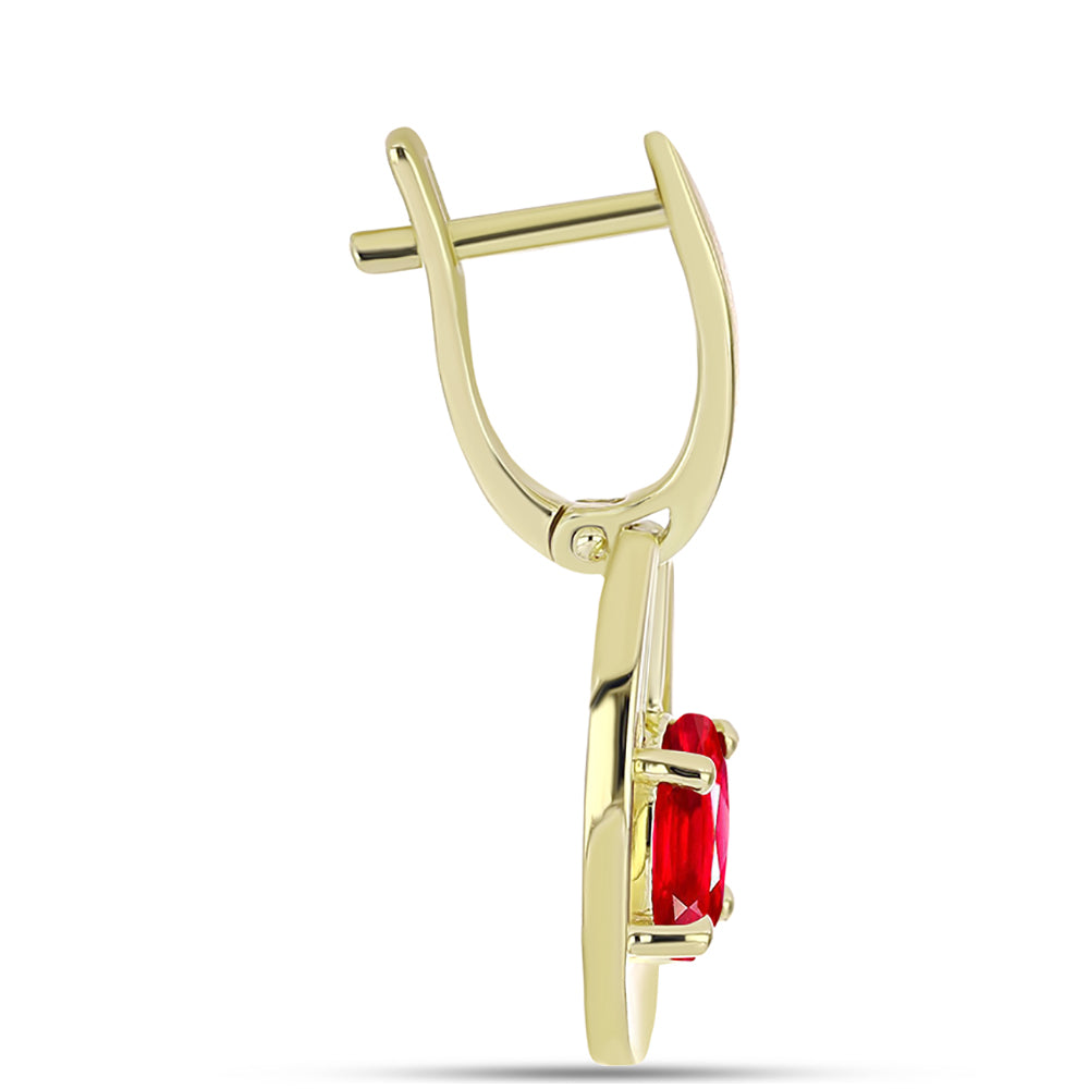 Pozlátené Strieborné Náušnice s Červeným Achátom