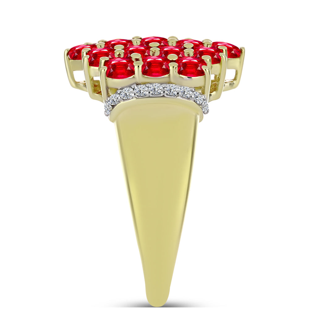 Pozlátený Strieborný Prsteň s Červeným Achátom a Bielym Topásom