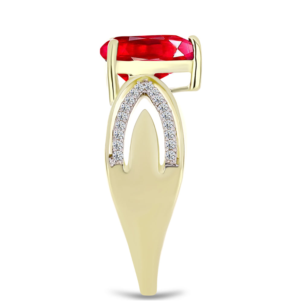 Pozlátený Strieborný Prsteň s Červeným Achátom a Bielym Topásom