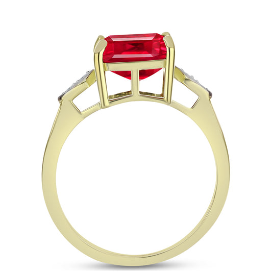 Pozlátený Strieborný Prsteň s Červeným Achátom a Bielym Topásom